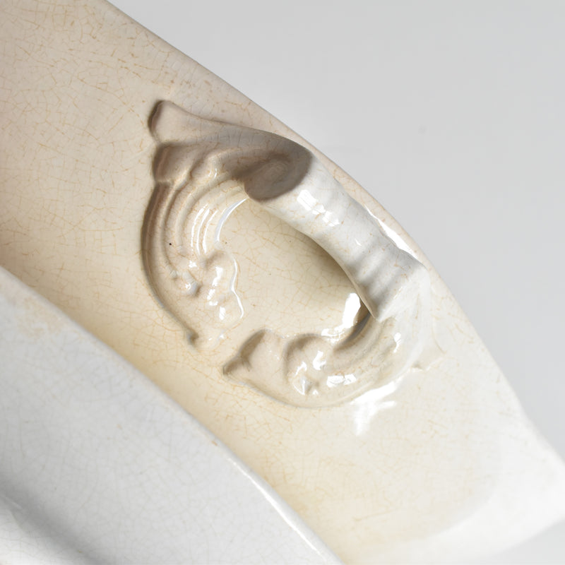 Antique Sauce Boat Sarreguemines White