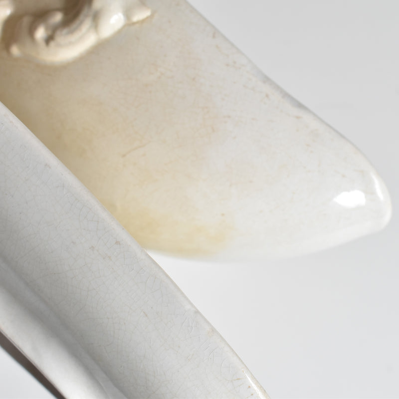 Antique Sauce Boat Sarreguemines White