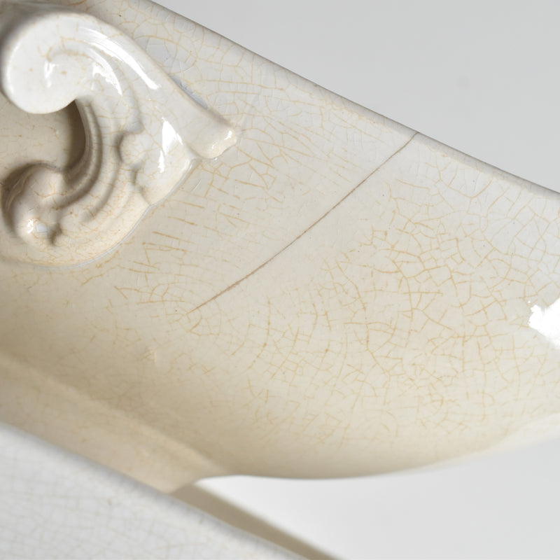 Antique Sauce Boat Sarreguemines White