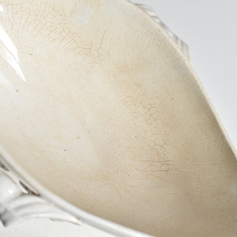 Antique Sauce Boat Sarreguemines White