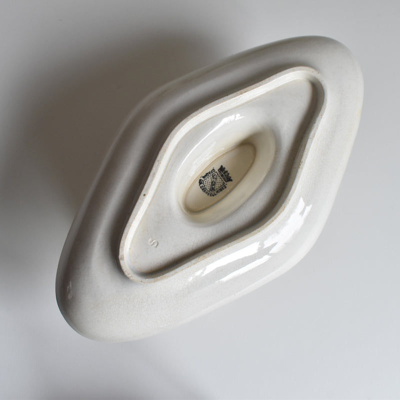 Antique Sauce Boat Sarreguemines White