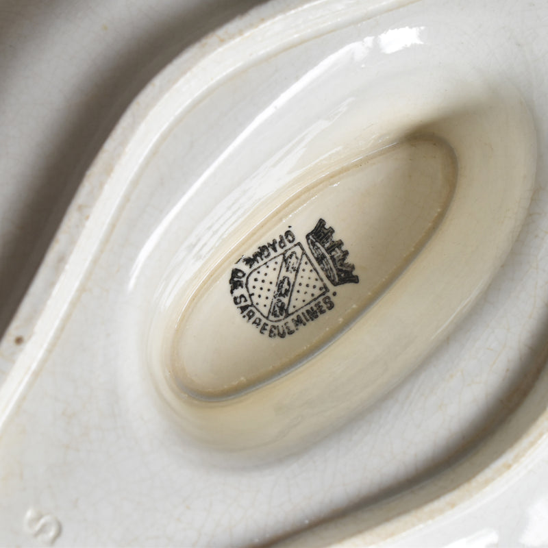 Antique Sauce Boat Sarreguemines White