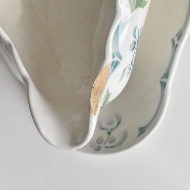 Antique Sauce Boat - Emile Bourgeois Gui & Houx (Holly and Mistletoe)