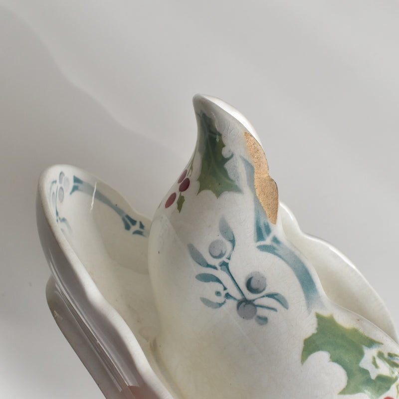 Antique Sauce Boat - Emile Bourgeois Gui & Houx (Holly and Mistletoe)