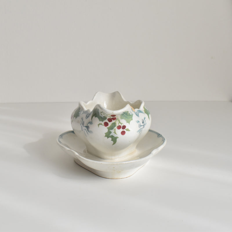 Antique Sauce Boat - Emile Bourgeois Gui & Houx (Holly and Mistletoe)