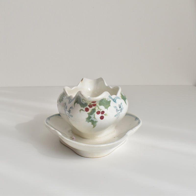 Antique Sauce Boat - Emile Bourgeois Gui & Houx (Holly and Mistletoe)