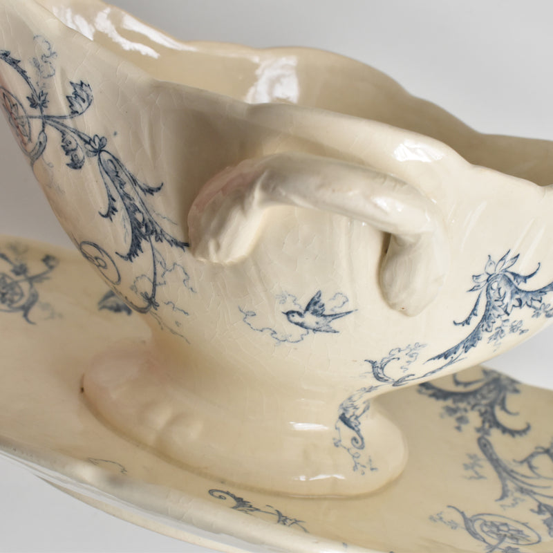 Antique Gien Rinçeaux Sauce Boat