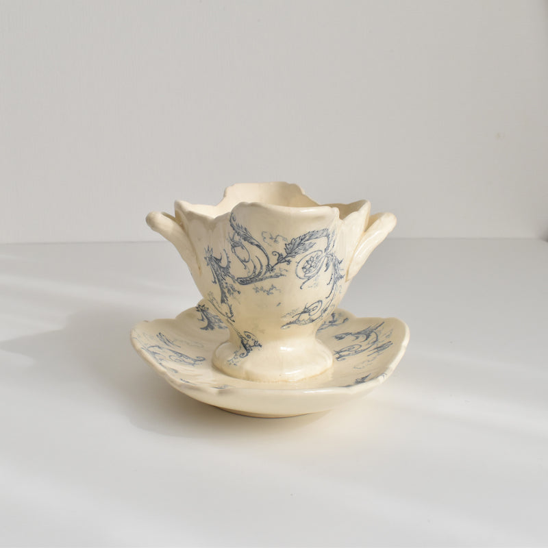 Antique Gien Rinçeaux Sauce Boat
