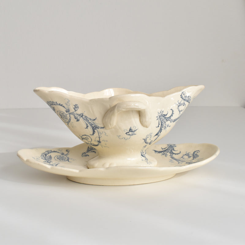 Antique Gien Rinçeaux Sauce Boat
