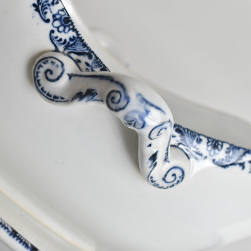 Antique Sauce Boat Luneville Moustier