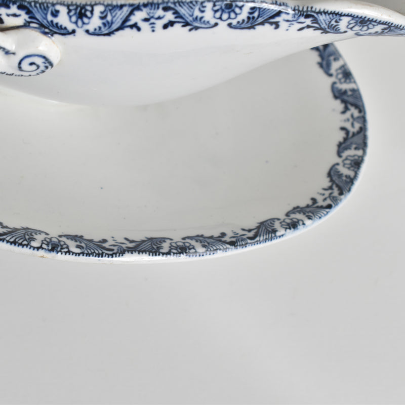 Antique Sauce Boat Luneville Moustier