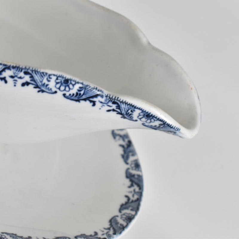 Antique Sauce Boat Luneville Moustier