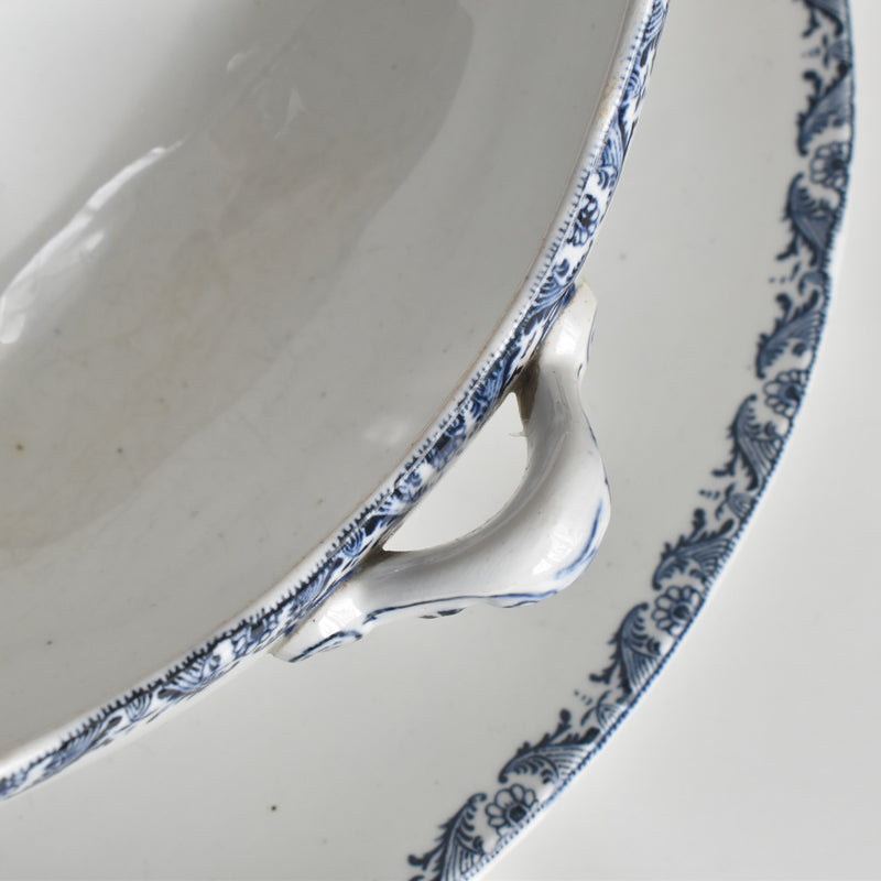Antique Sauce Boat Luneville Moustier