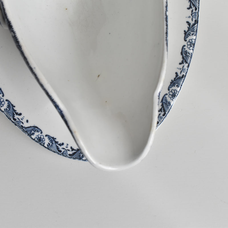 Antique Sauce Boat Luneville Moustier