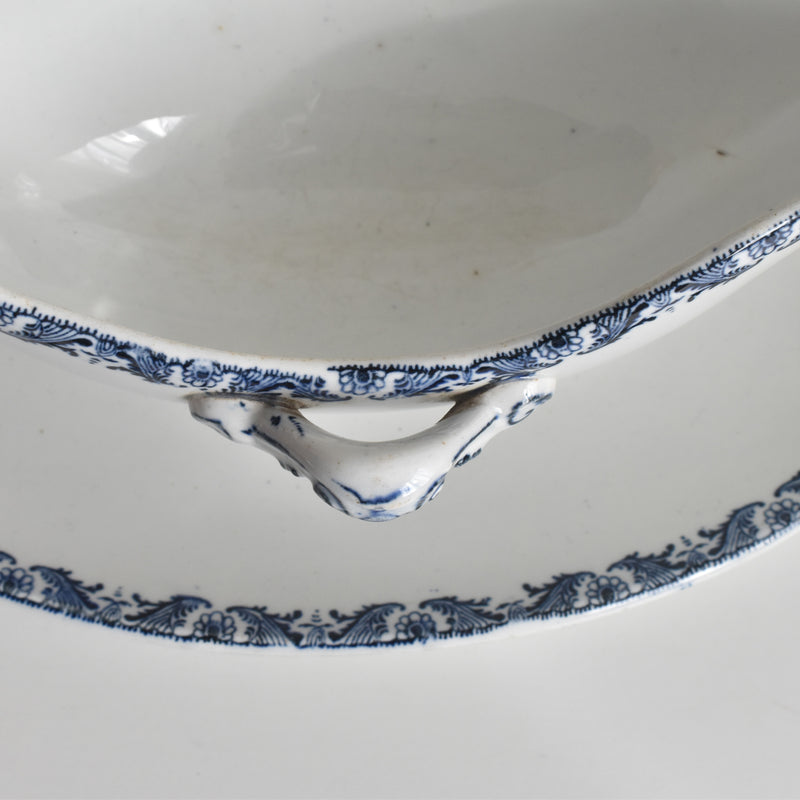 Antique Sauce Boat Luneville Moustier