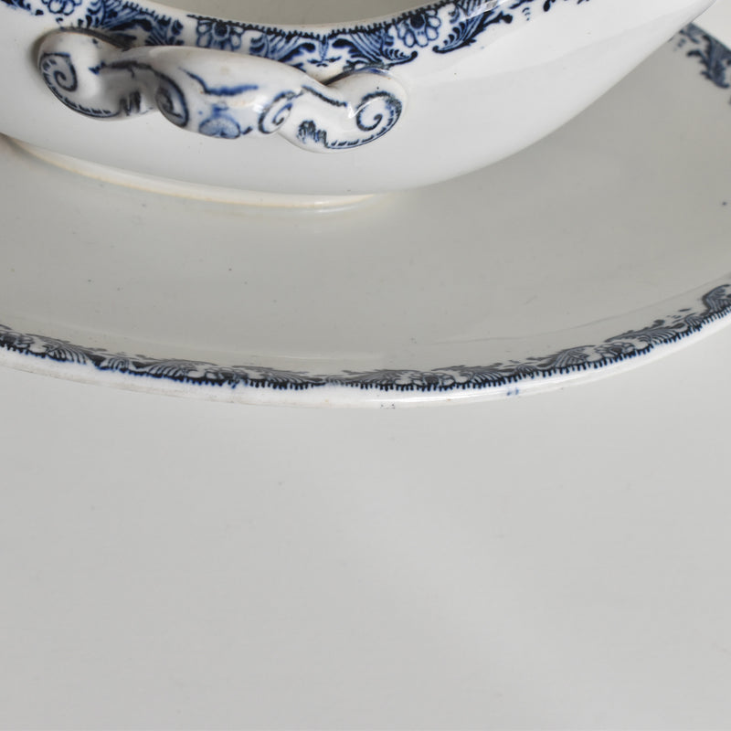Antique Sauce Boat Luneville Moustier