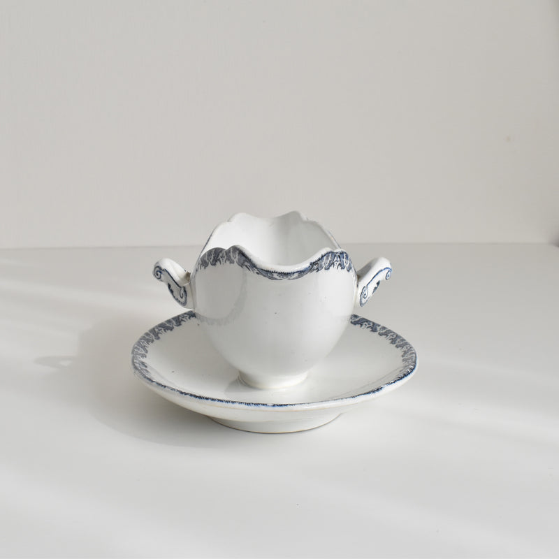 Antique Sauce Boat Luneville Moustier