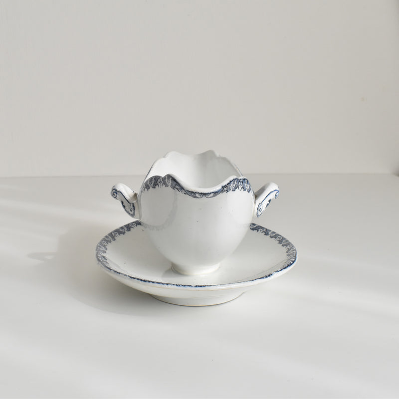 Antique Sauce Boat Luneville Moustier