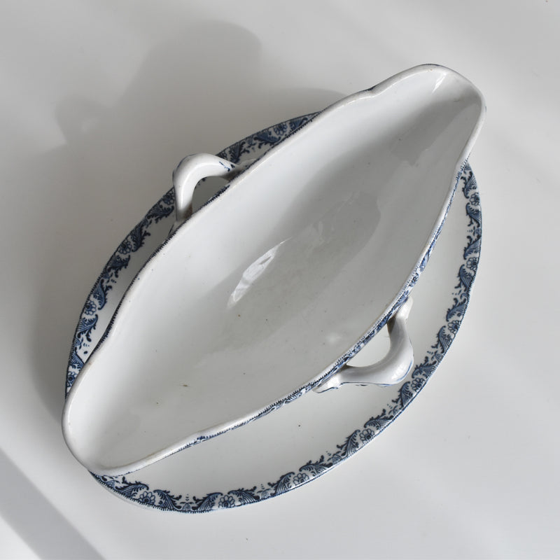Antique Sauce Boat Luneville Moustier
