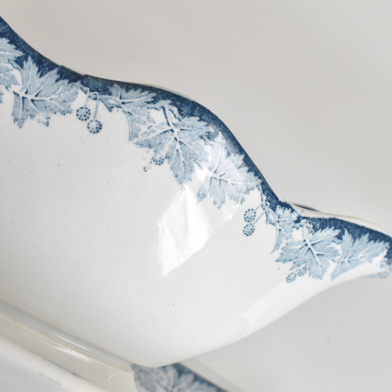 Antique sauce boat Saint-Amand Platane