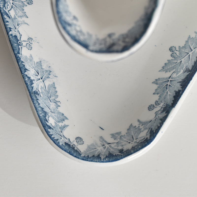 Antique sauce boat Saint-Amand Platane