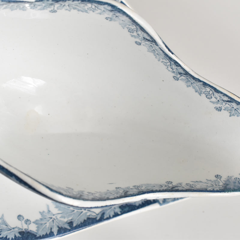 Antique sauce boat Saint-Amand Platane