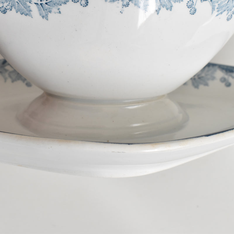 Antique sauce boat Saint-Amand Platane