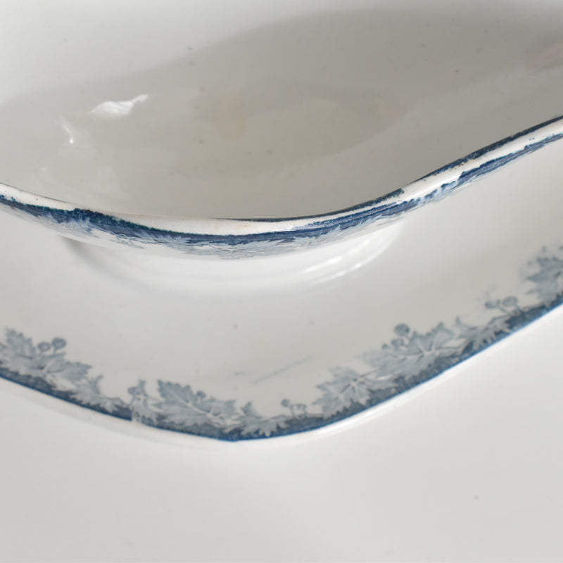 Antique sauce boat Saint-Amand Platane