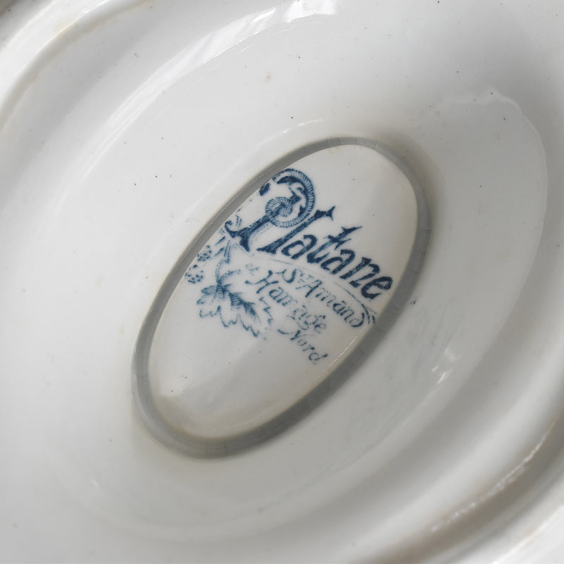Antique sauce boat Saint-Amand Platane