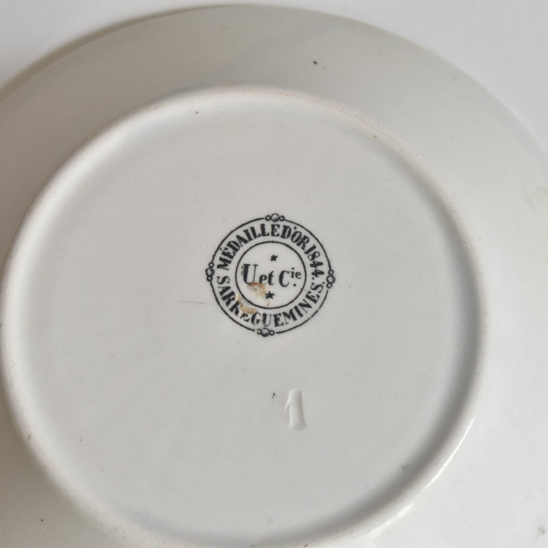 Antique Saucer U&C Sarreguemines 1844 A