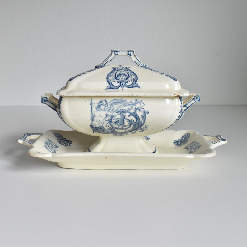 Antique Sauce Boat with Lid, SG Clairefontaine Renaissance