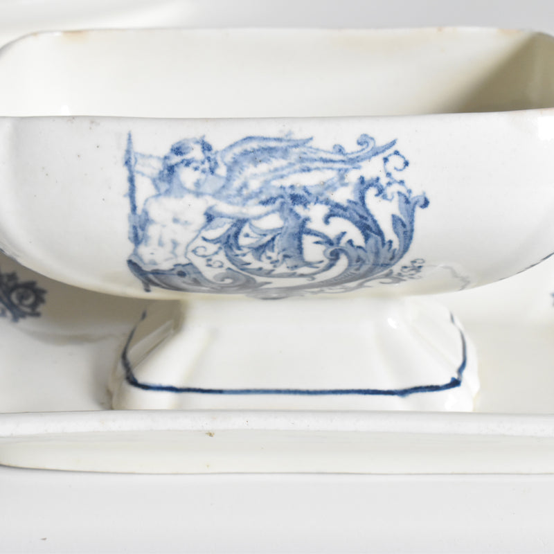 Antique Sauce Boat with Lid, SG Clairefontaine Renaissance