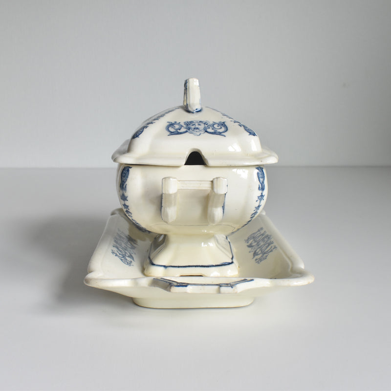 Antique Sauce Boat with Lid, SG Clairefontaine Renaissance