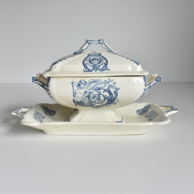 Antique Sauce Boat with Lid, SG Clairefontaine Renaissance