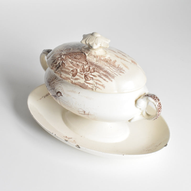 Antique Sauce Boat with Lid - Longchamp Bourgogne