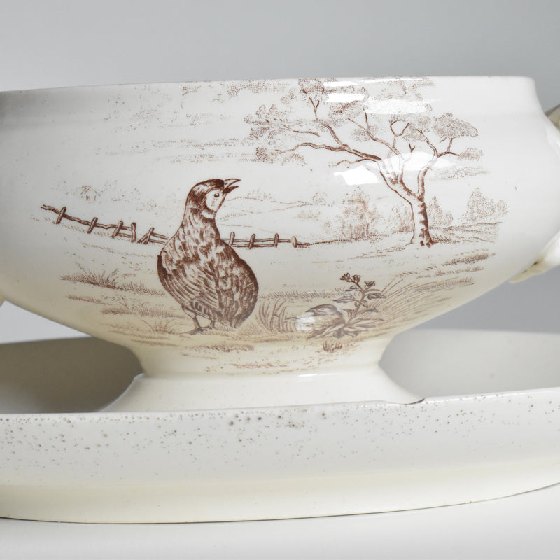 Antique Sauce Boat with Lid - Longchamp Bourgogne