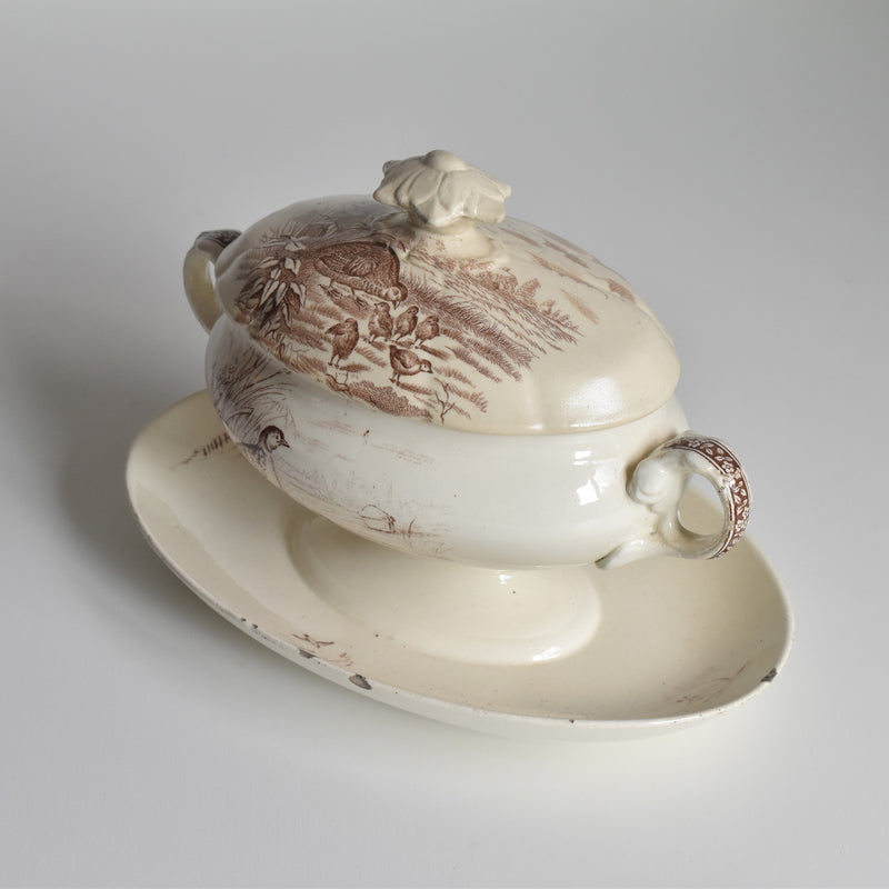 Antique Sauce Boat with Lid - Longchamp Bourgogne