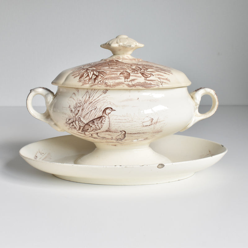Antique Sauce Boat with Lid - Longchamp Bourgogne