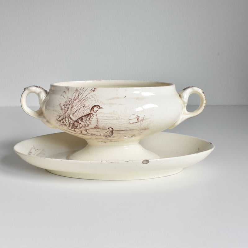 Antique Sauce Boat with Lid - Longchamp Bourgogne