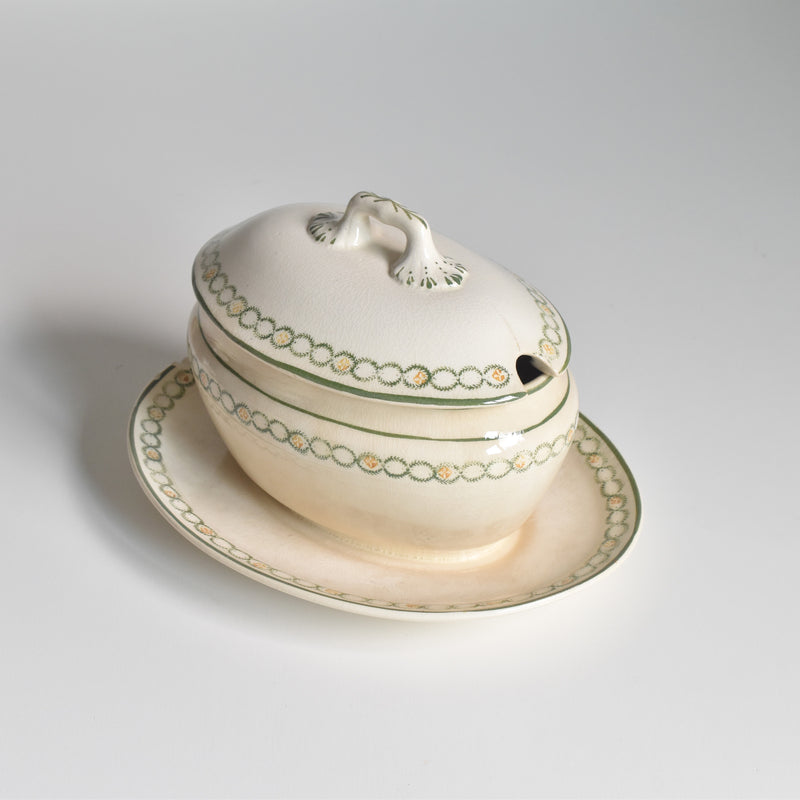 アンティークソーシエール 蓋付き ロンウイー