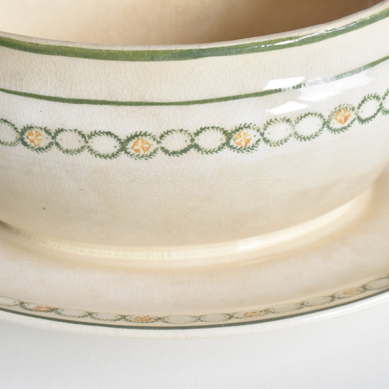 アンティークソーシエール 蓋付き ロンウイー