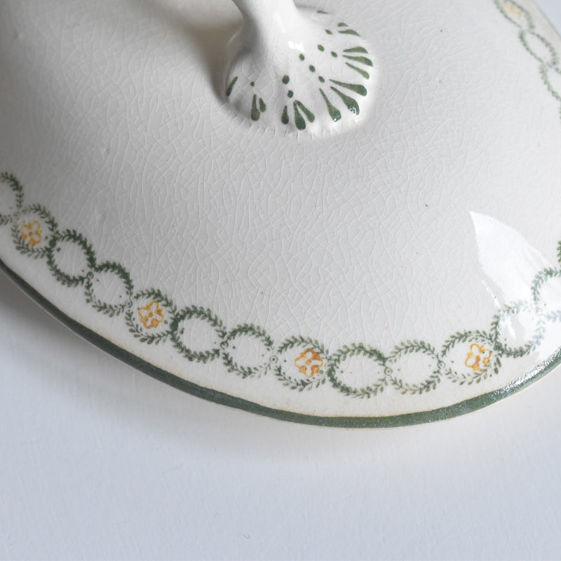 アンティークソーシエール 蓋付き ロンウイー