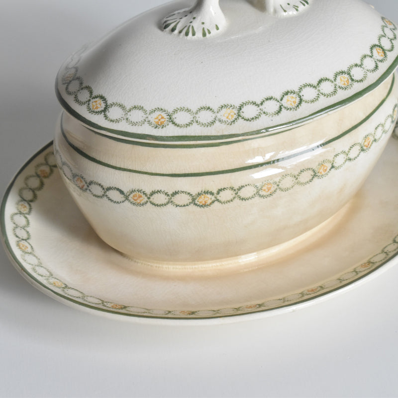 アンティークソーシエール 蓋付き ロンウイー