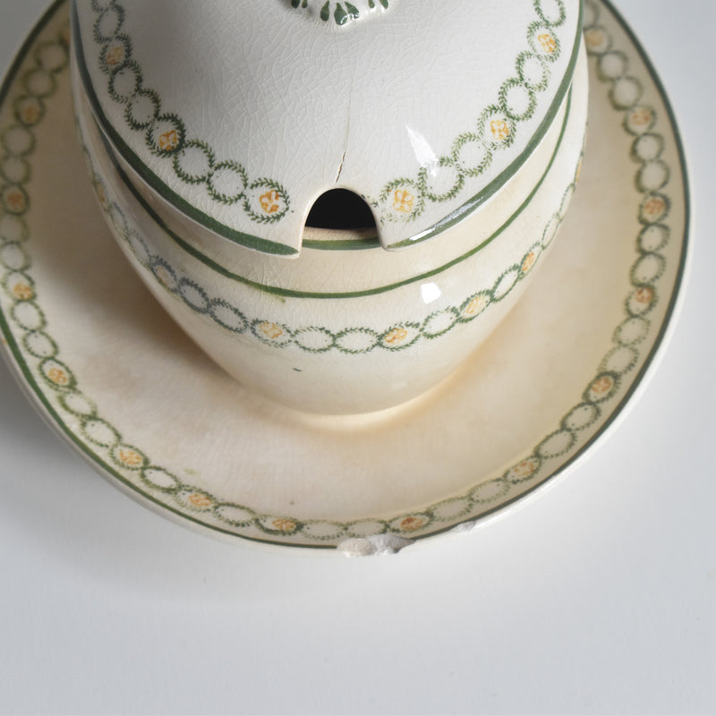 アンティークソーシエール 蓋付き ロンウイー