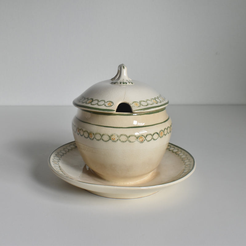 アンティークソーシエール 蓋付き ロンウイー