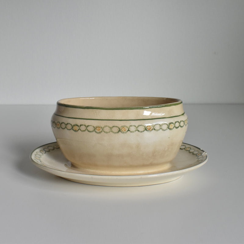 アンティークソーシエール 蓋付き ロンウイー