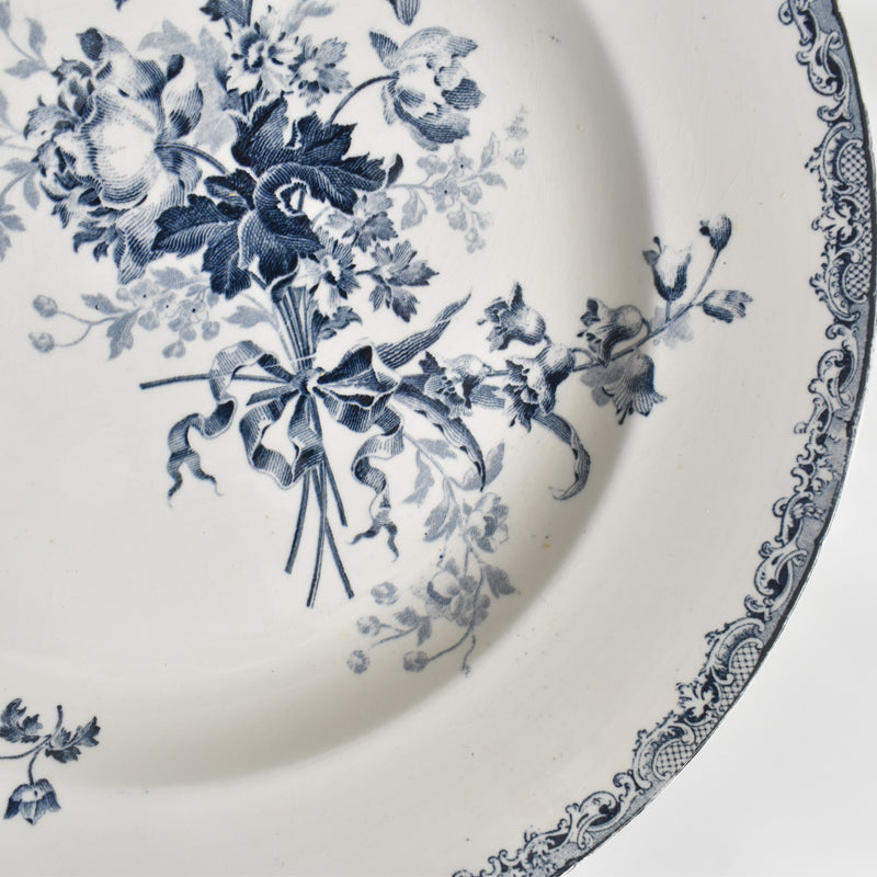 Antique Large Plate: Sarreguemines Fontanges