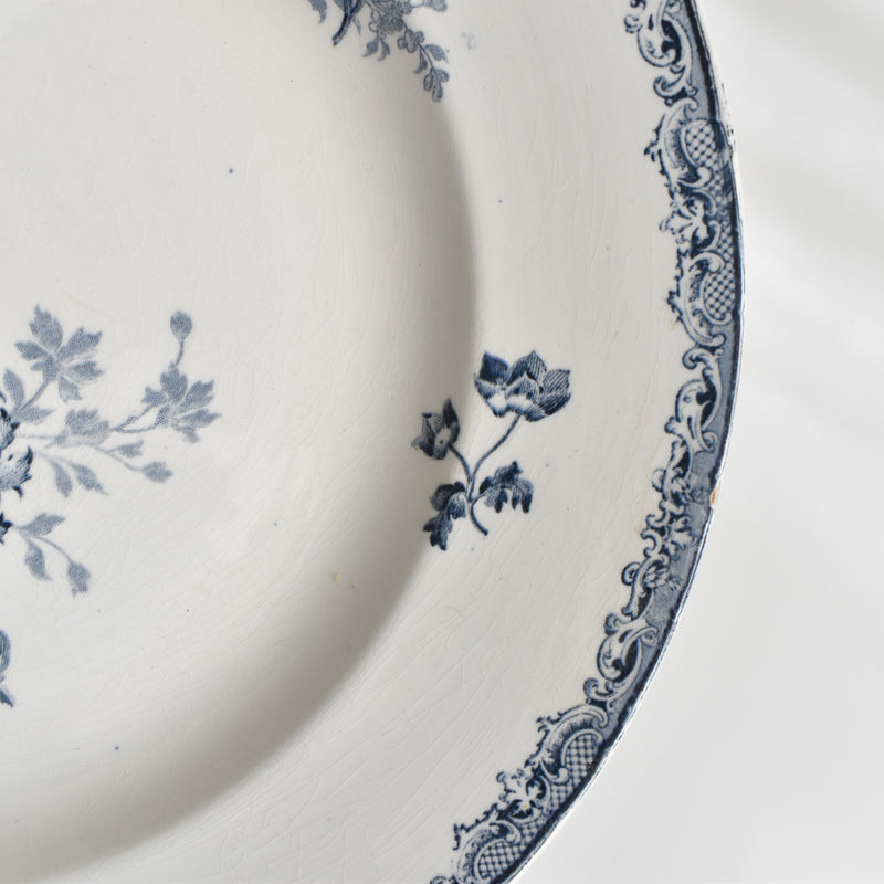 Antique Large Plate: Sarreguemines Fontanges