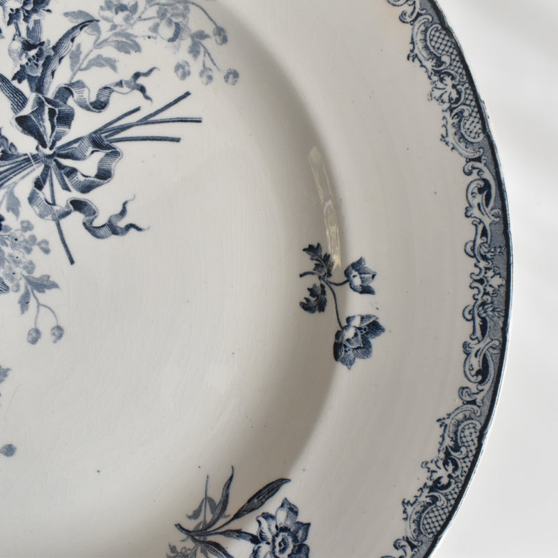Antique Large Plate: Sarreguemines Fontanges