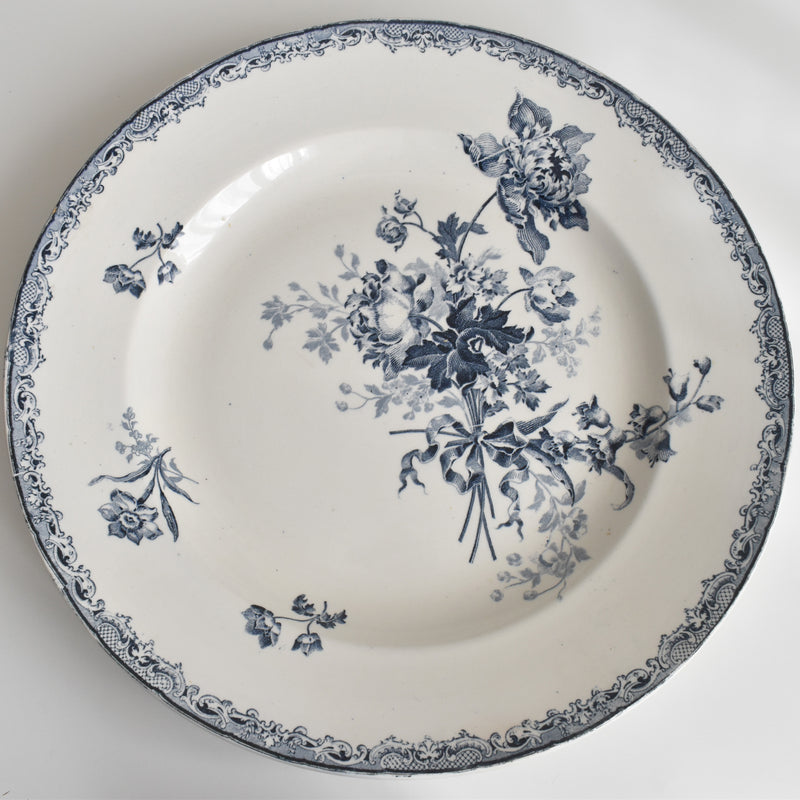 Antique Large Plate: Sarreguemines Fontanges